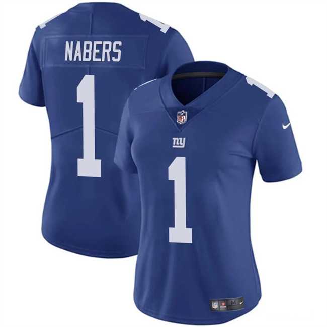 Women%27s New York Giants #1 Malik Nabers Blue Vapor Stitched Jersey Dzhi->dallas cowboys->NFL Jersey